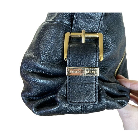 Michael Kors AQ-1206 Black Pebbled Leather Handbag Satchel - Authentic - Picture 3 of 12